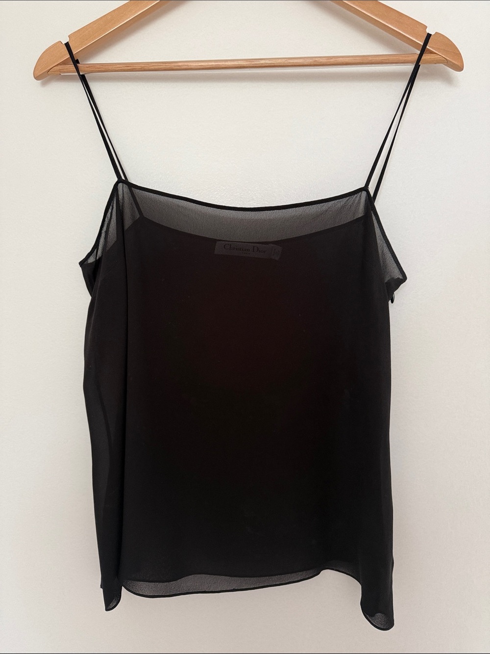Dior Black Sheer Spaghetti-Strap Cami